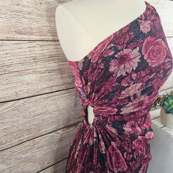 NWT Dress Forum One Shoulder Floral Print Party Cocktail Dress -‎ Size S - Picture 3 of 9